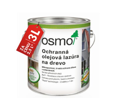 OSMO Ochranná Olejová Lazúra - AKCIA 3 l za cenu 2,5 l